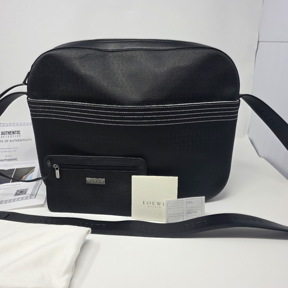 Loewe All Over Anagram Unisex Bag With Pouch. COA Excellent